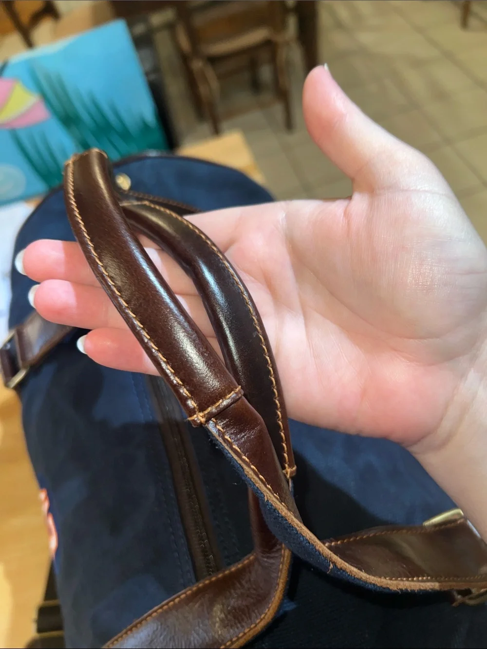 NWT Links & Kings Canvas Duffel Bag with Leather Trim